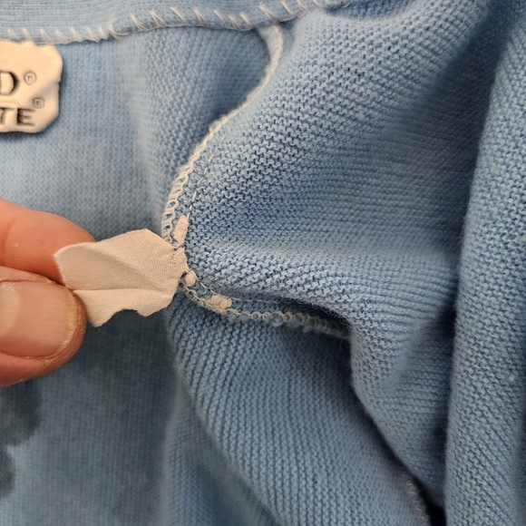 VTG IZOD Lacoste Men’s Medium Blue Cardigan Sweater Grandpa Preppy Acrylic RARE - Picture 3 of 16